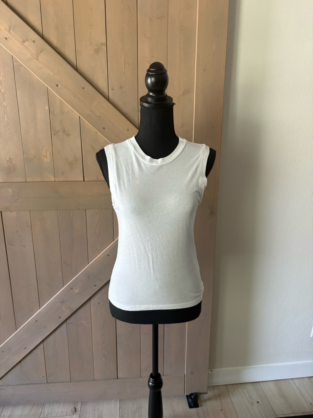 NWOT All Saints White Crew Neck Muscle T Shirt XS
